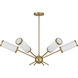 Denison 6 Light 36 inch Warm Brass Chandelier Ceiling Light