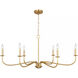 Abells 6 Light 40.13 inch Satin Brass Chandelier Ceiling Light