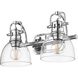 Yep Duncan Vanity Wall Light in Chrome, Clear Glass