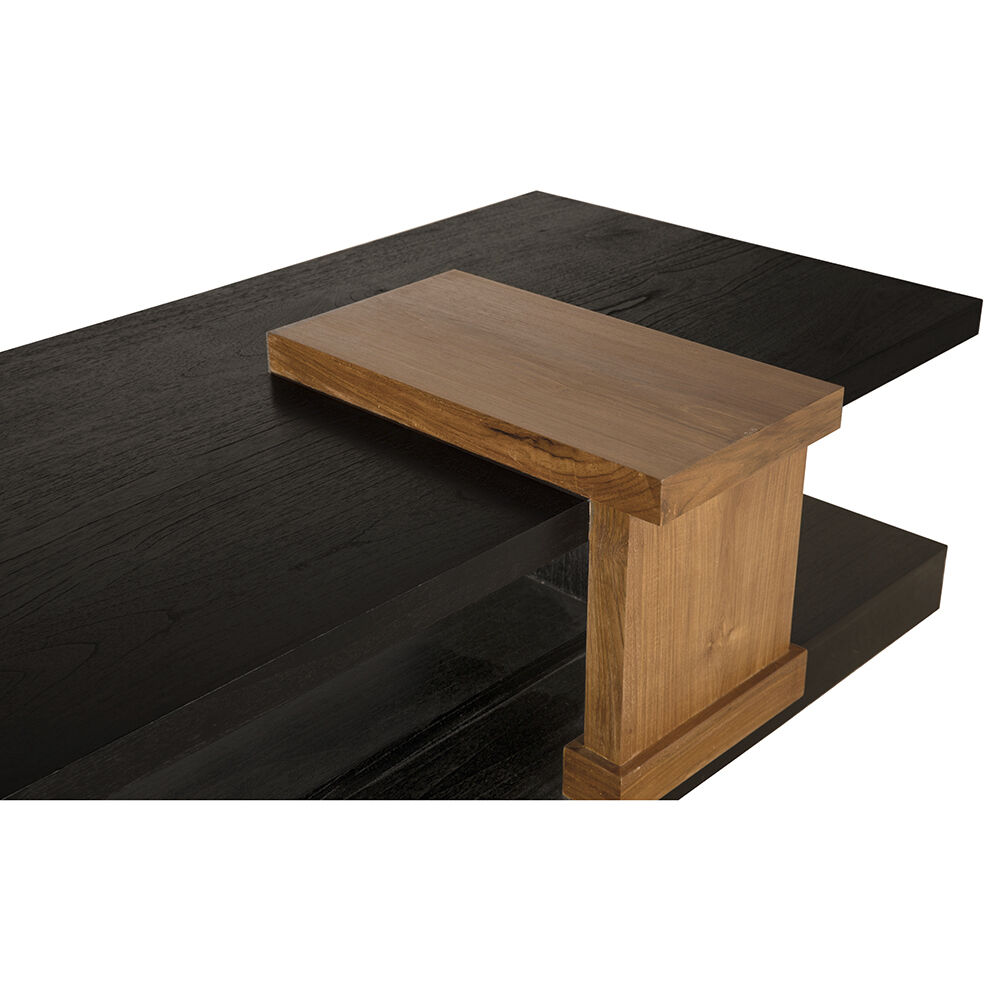 Fleming 79 X 33 inch Charcoal Black and Clear Coat Flat Coffee Table