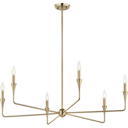 Alvaro 6 Light Champagne Bronze Chandelier Ceiling Light, 1 Tier Medium