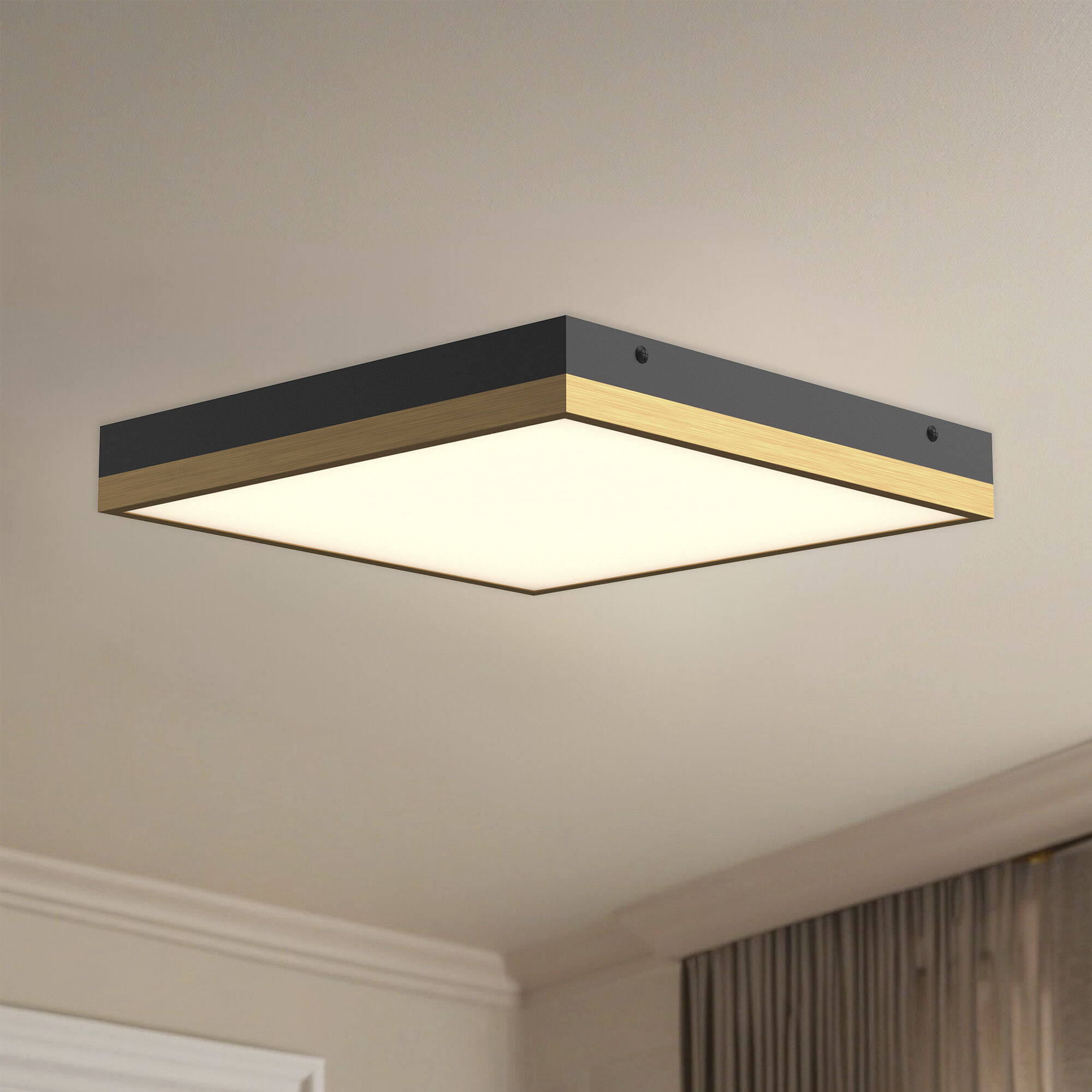 Alora Mood Sydney LED 14.25 inch Aged Gold Flush Mount Ceiling Light