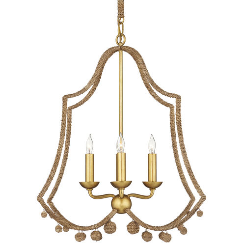 Nimes 4 Light 22.25 inch Natural Rope/Contemporary Gold Leaf Chandelier Ceiling Light, Suzanne Duin Collection