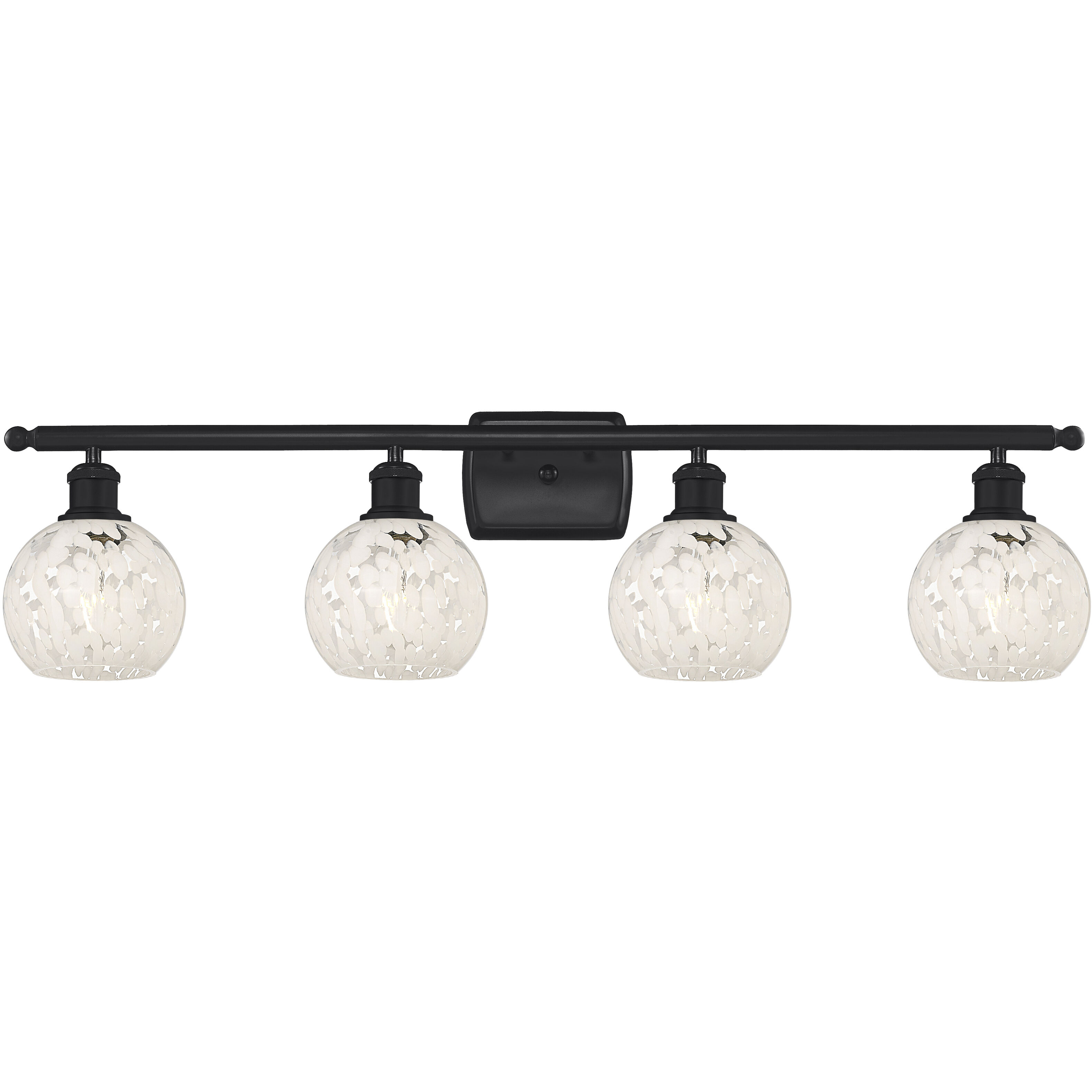 Ballston White Mouchette 4 Light 36 inch Matte Black Bath Vanity Light Wall Light