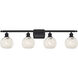 Ballston White Mouchette 4 Light 36 inch Matte Black Bath Vanity Light Wall Light