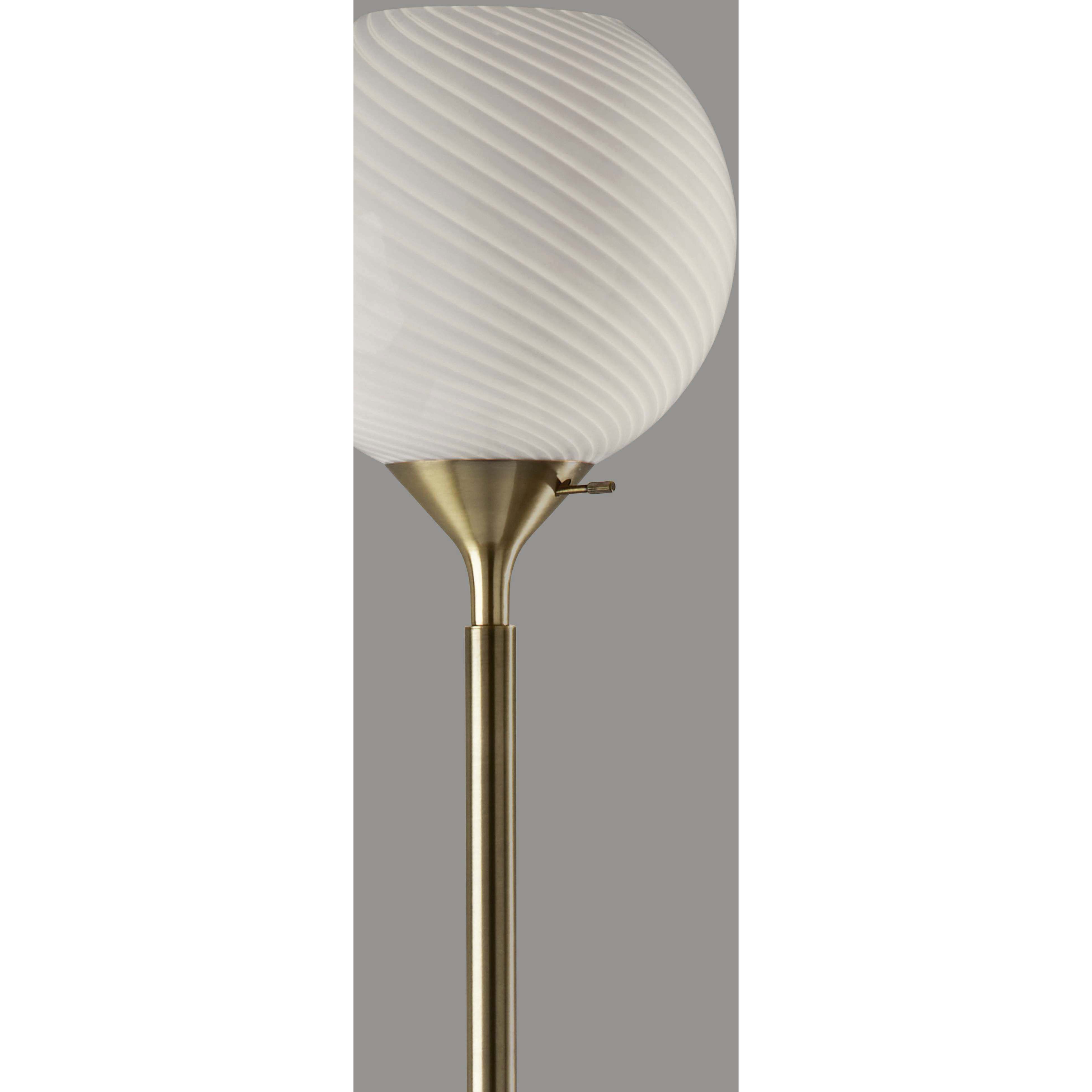 Swirl 73.75 inch 60.00 watt Antique Brass Torchiere Portable Light