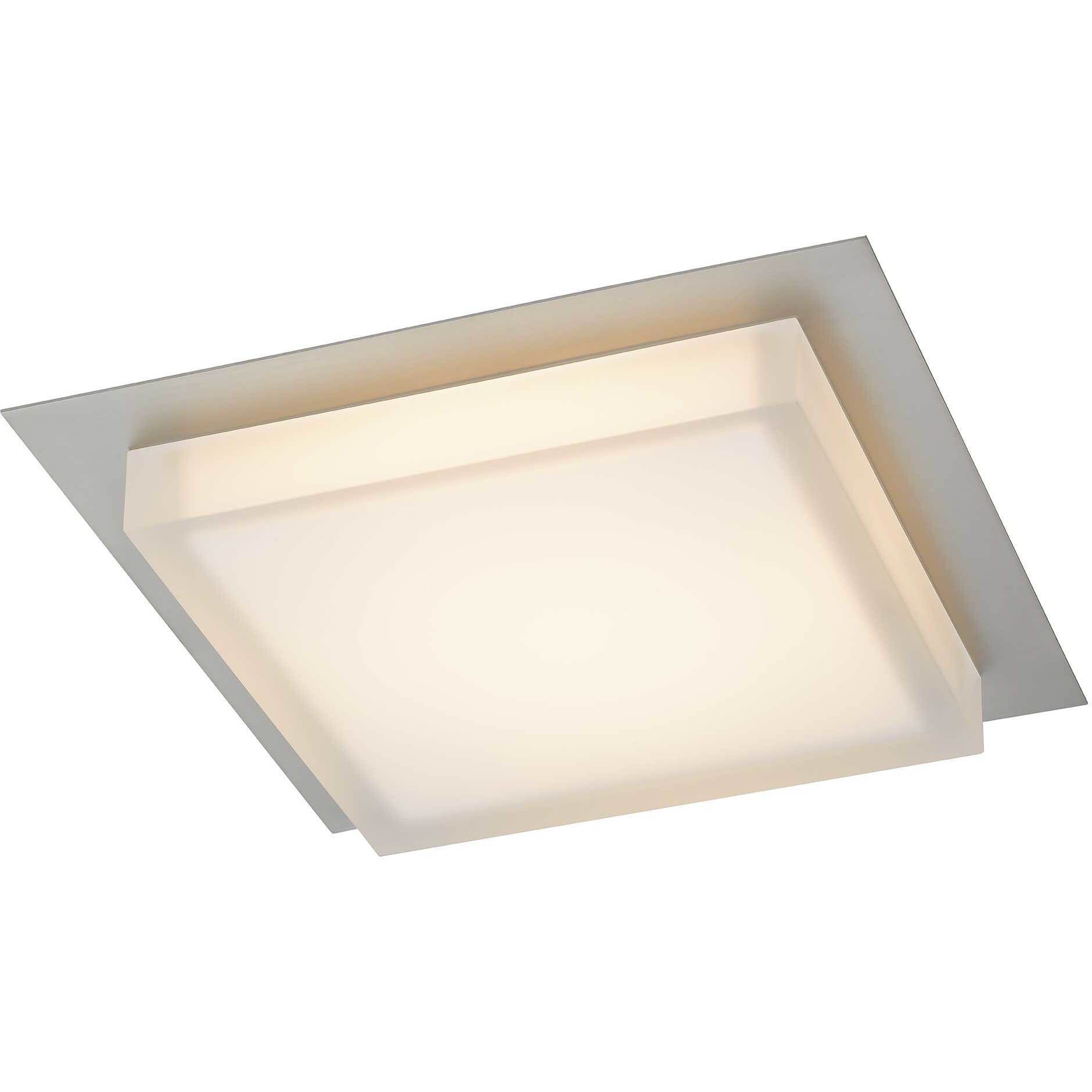 Foursquare LED 14 inch Brushed Stainless Steel Outdoor Flush Mount