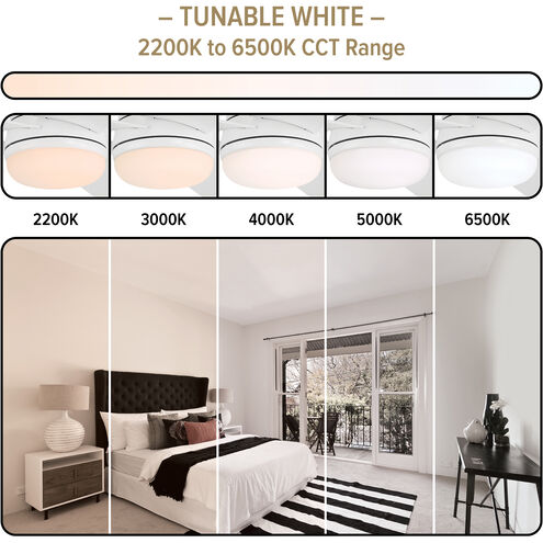 Astrea 52 inch Matte White with Reversible Matte White/Blonde Maple Blades Smart Color Fan