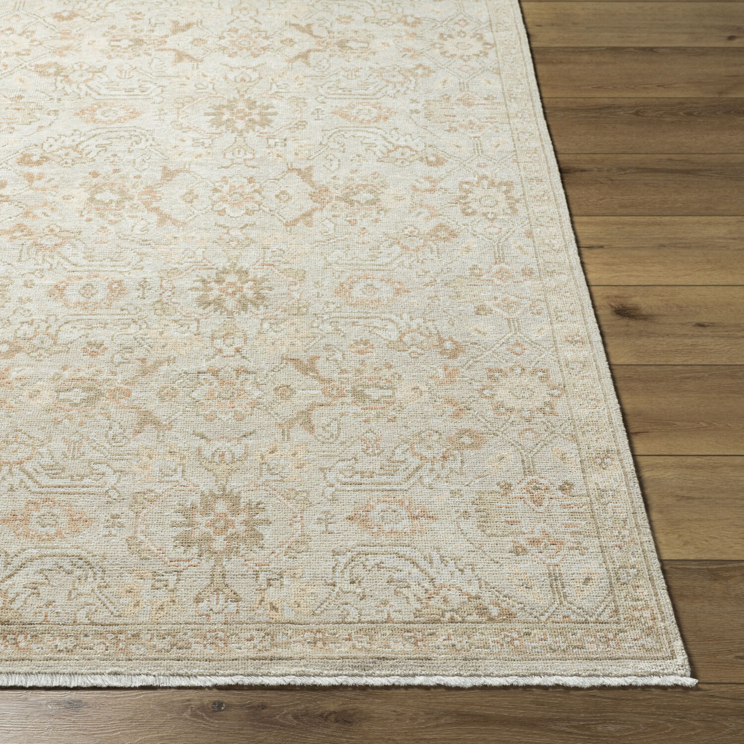 Anelka 108 X 72 inch Pearl / Warm Grey Handmade Rug in 6 x 9