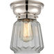 Aditi Chatham LED 6 inch Polished Nickel Flush Mount Ceiling Light in Clear Glass, Aditi