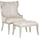 Garson 18.8 inch Silver and Fresh File Linen Ottoman