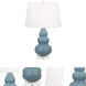 Small Triple Gourd 24 inch 150 watt Matte Steel Blue Accent Lamp Portable Light in Lucite