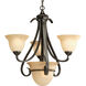 Torino 3 Light 24 inch Forged Bronze Chandelier Ceiling Light in Tea-Stained