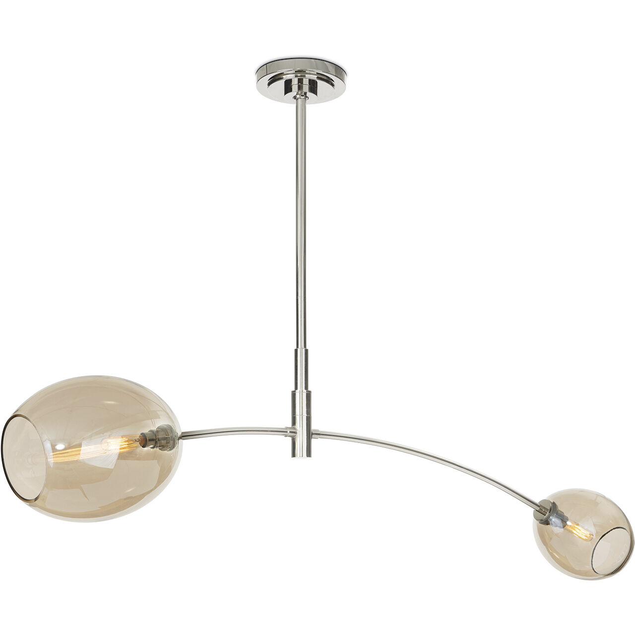 Artemis 2 Light 46.75 inch Polished Nickel Chandelier Ceiling Light in Champagne Glass
