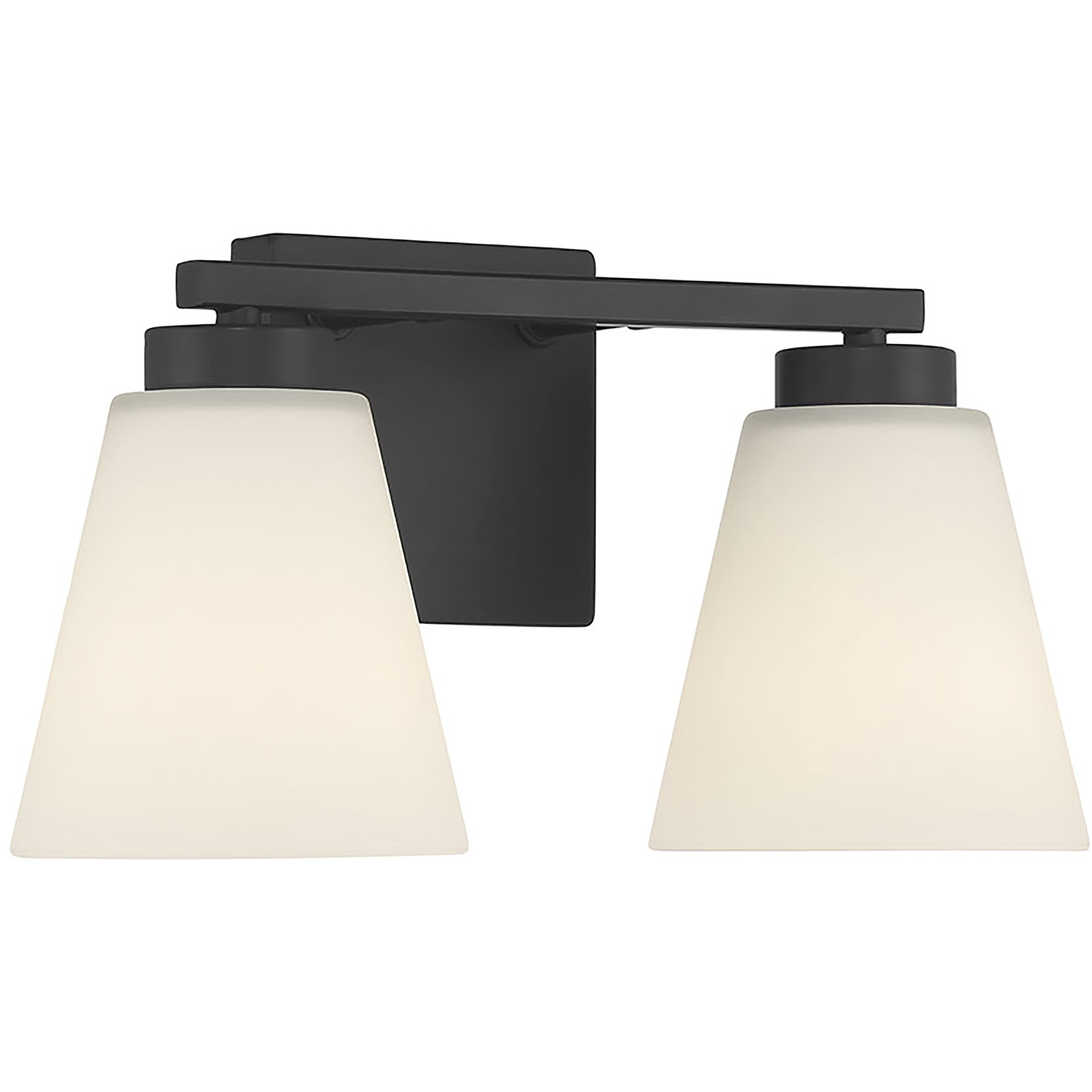 Strayhan 2 Light 13 inch Matte Black Bathroom Vanity Light Wall Light