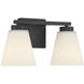 Strayhan 2 Light 13 inch Matte Black Bathroom Vanity Light Wall Light