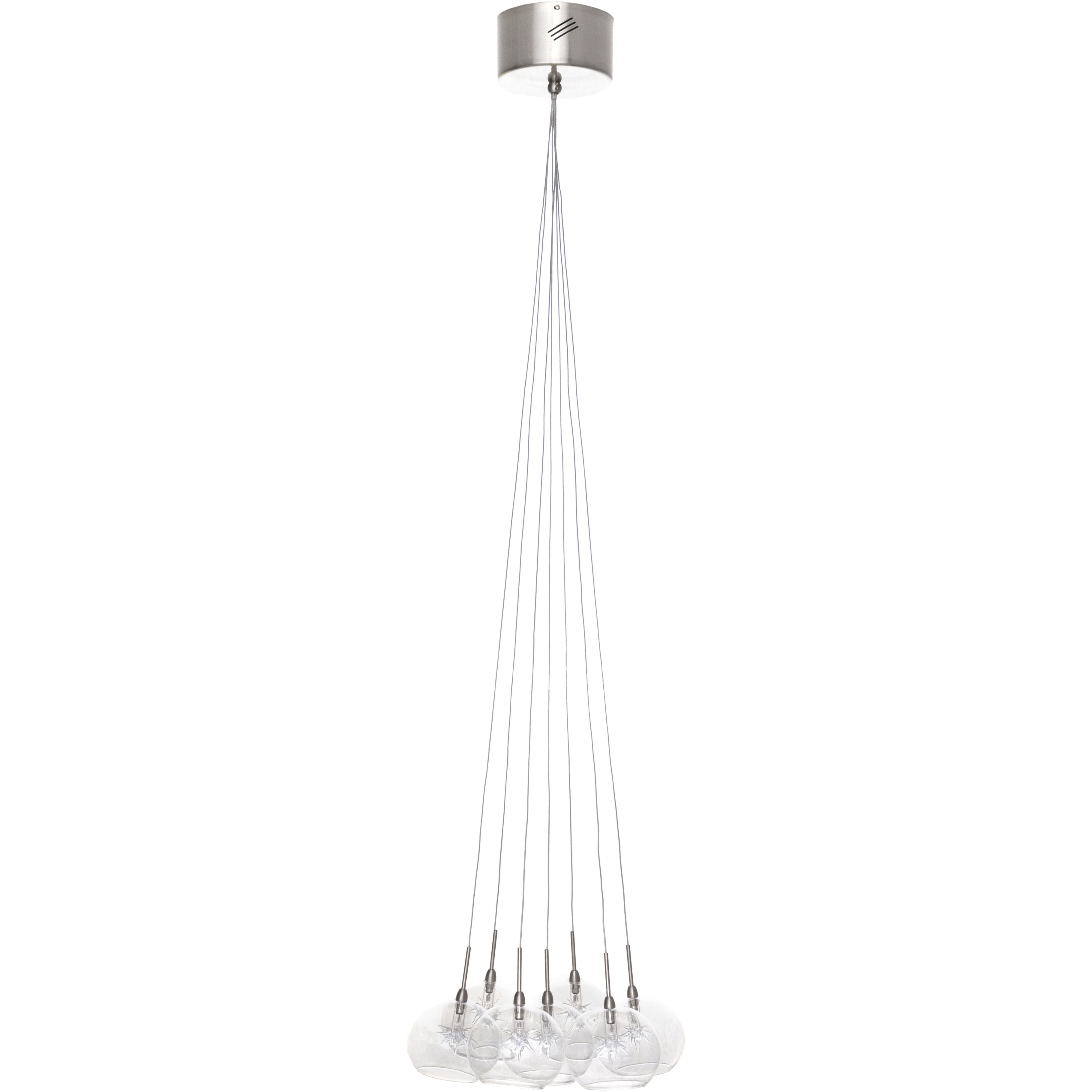 Bushkill 7 Light 12 inch Satin Nickel Multi-Light Pendant Ceiling Light