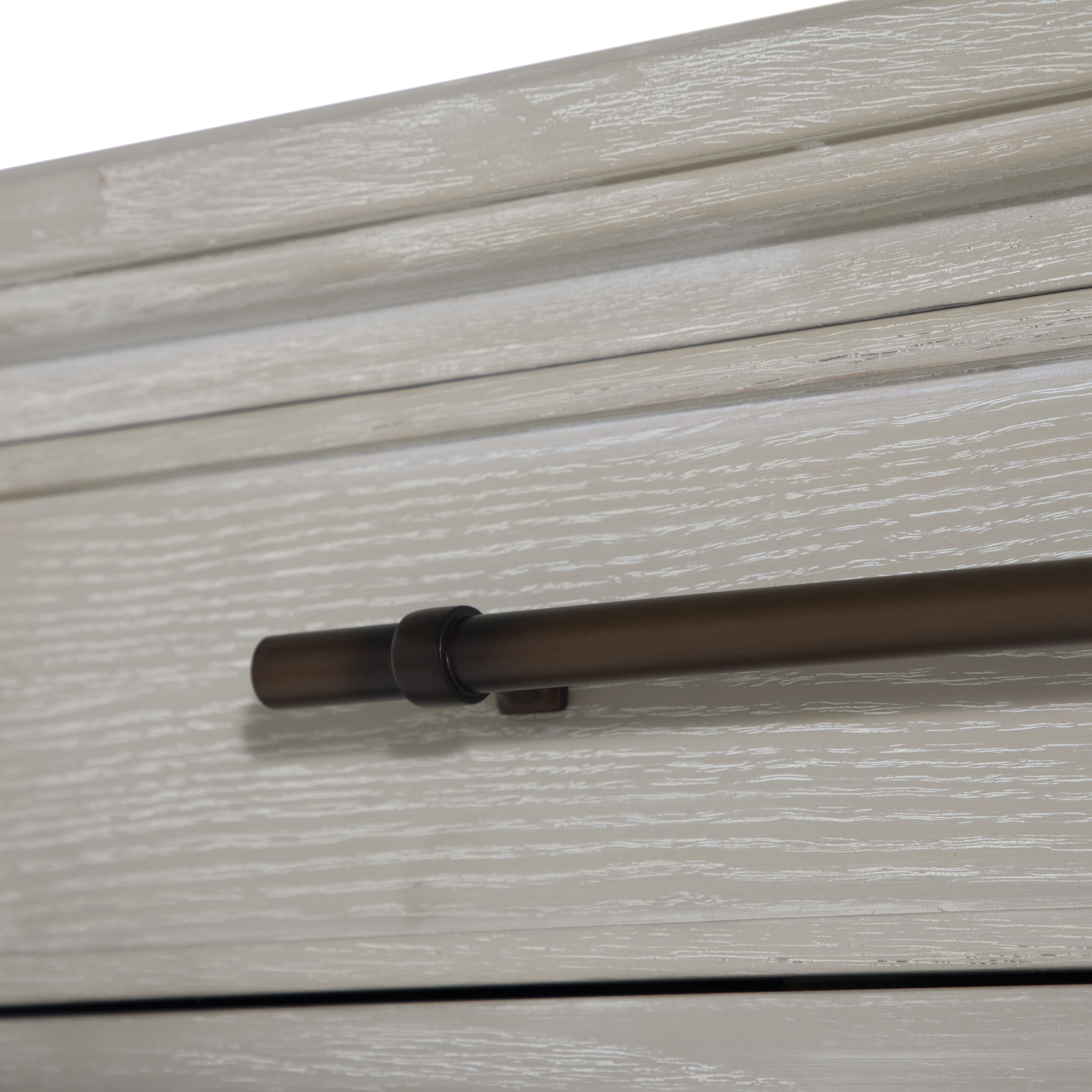 Isaac Cerused White and Sesame White Long Cabinet