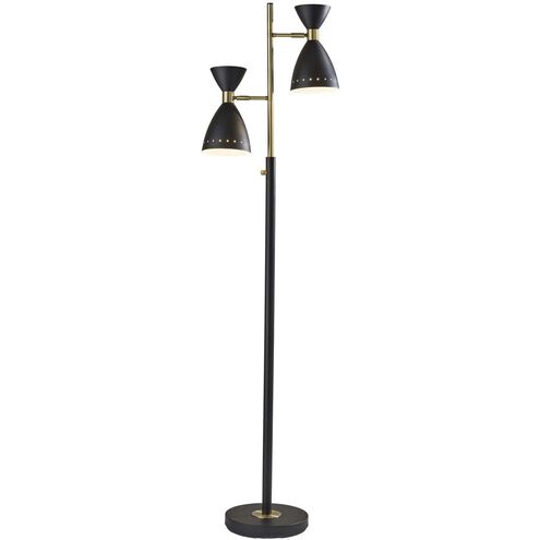 Oscar 68 inch 40.00 watt Black with Antique Brass Tree Lamp Portable Light