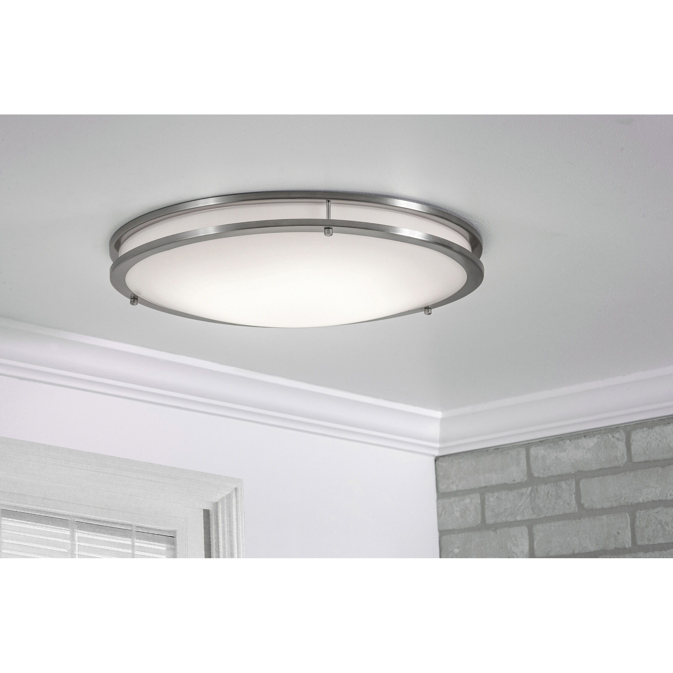 Carlisle LED 18 inch Satin Nickel Flush Mount Ceiling Light