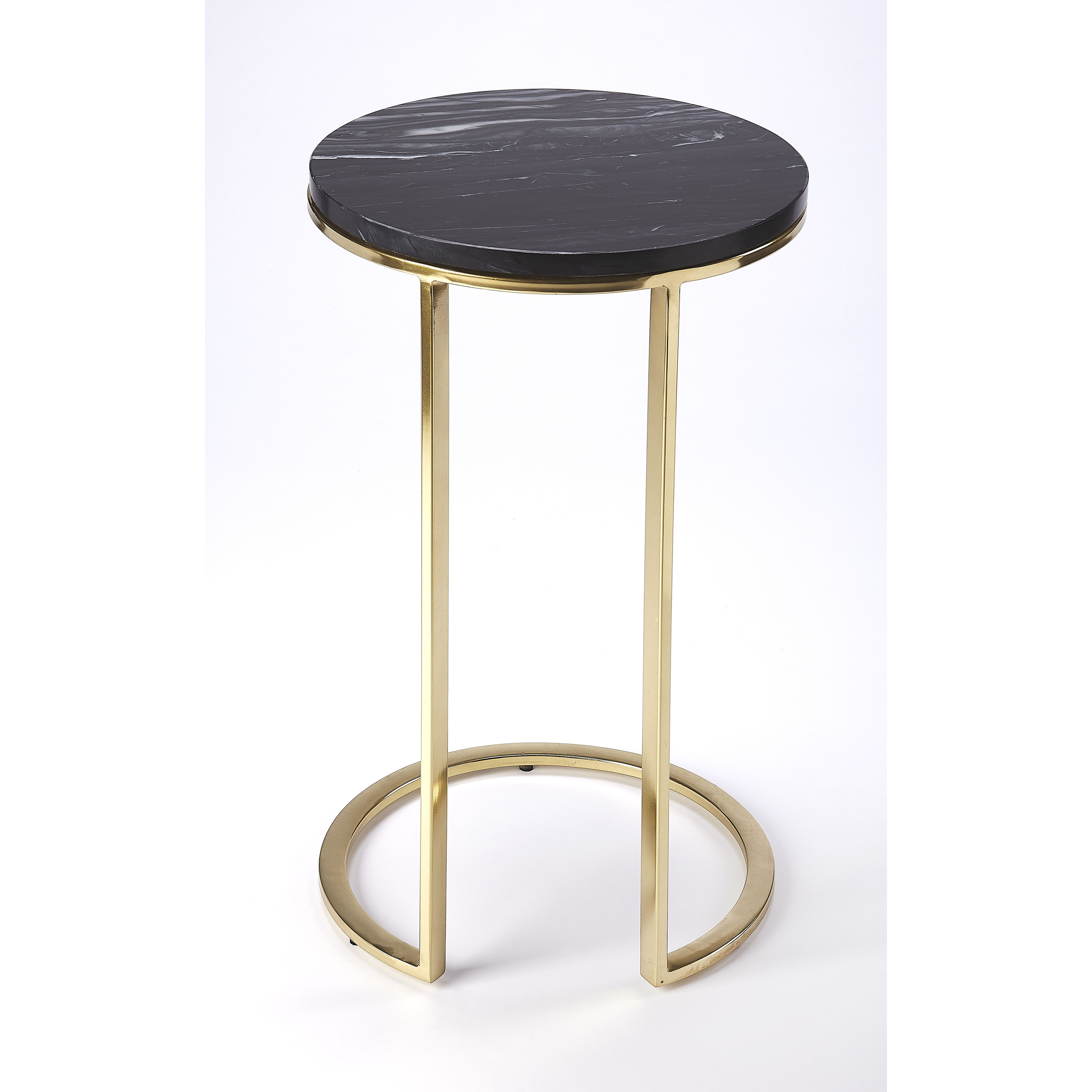 Butler Loft Martel Marble & Metal 27 X 16 inch Polished Gold Accent Table