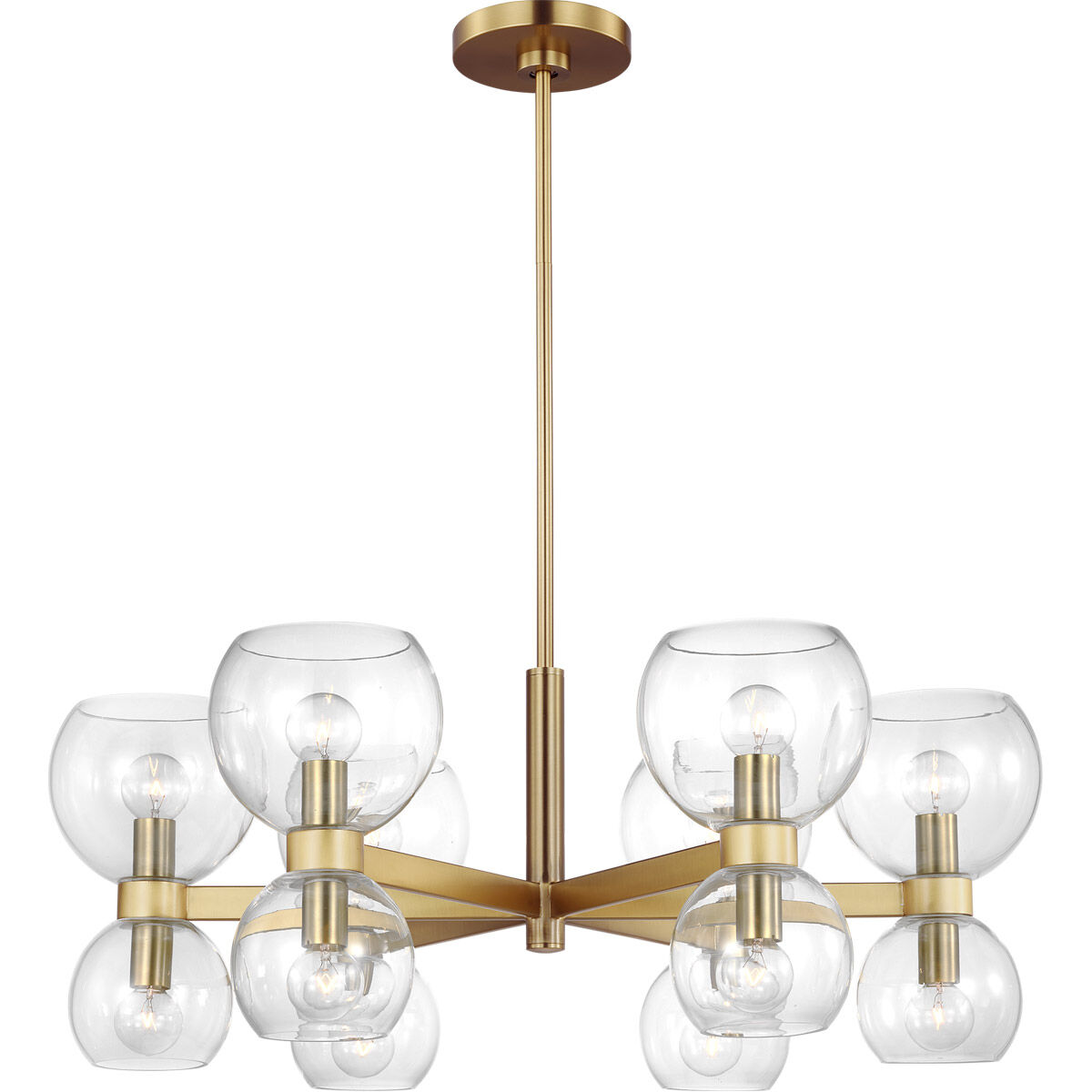 kate spade new york Londyn 6 Light 28 inch Burnished Brass with Clear Glass Chandelier Ceiling Light