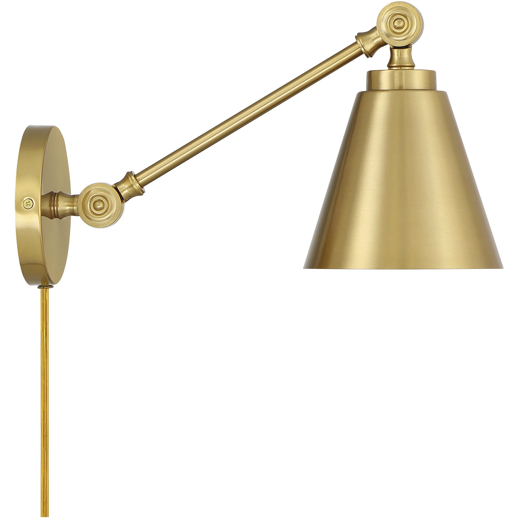 Vintage 2 Light 6 inch Natural Brass Wall Sconce Wall Light