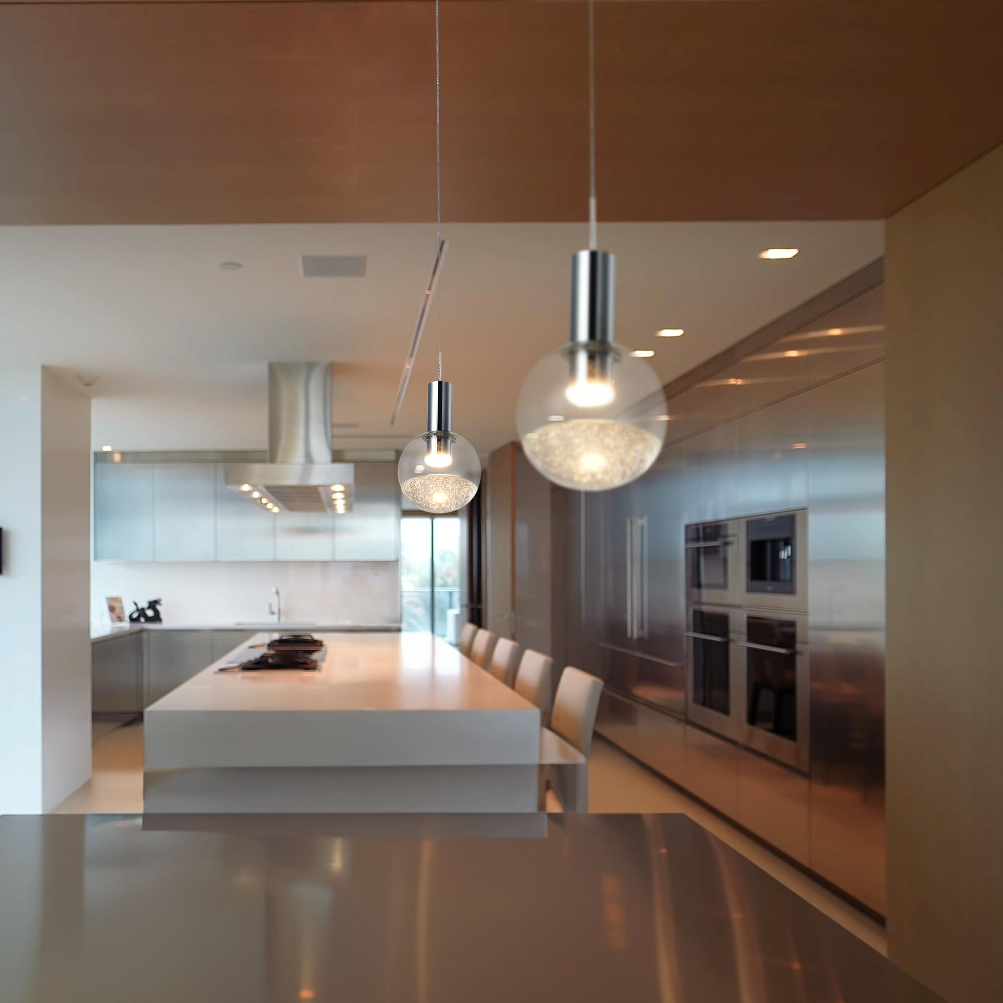 Artisan Collection/SIENNA Series 4.75 inch Polished Chrome Pendant Ceiling Light