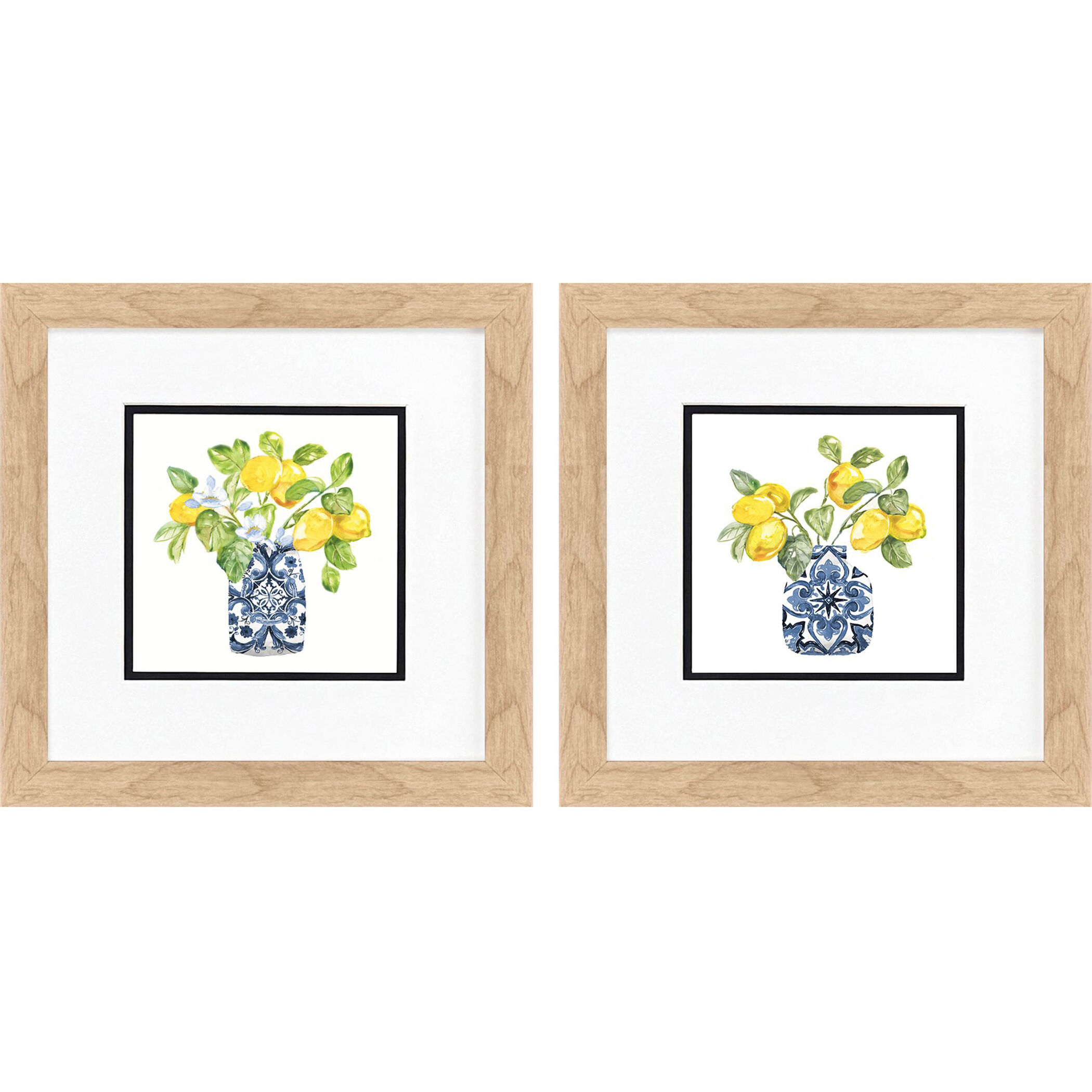 Lemon Life Blue and Yellow and Multi Framed Art, Propac