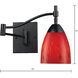 Celina 22 inch 60 watt Red with Dark Rust Swingarm Sconce Wall Light