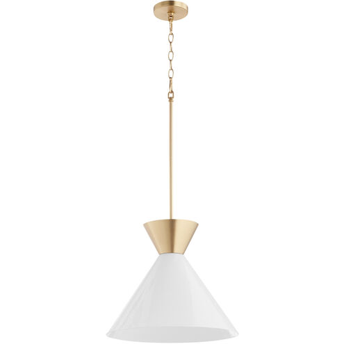 Beldar 1 Light 17 inch Aged Brass Pendant Ceiling Light in Opal