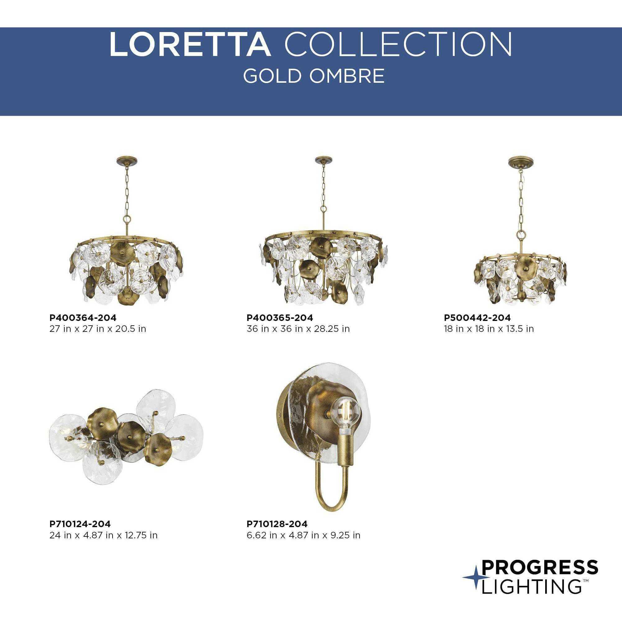 Loretta 3 Light 18 inch Gold Ombre Pendant Ceiling Light, Design Series