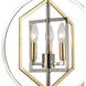 Geosphere 3 Light 15 inch Polished Nickel with Parisian Gold Leaf Chandelier Ceiling Light