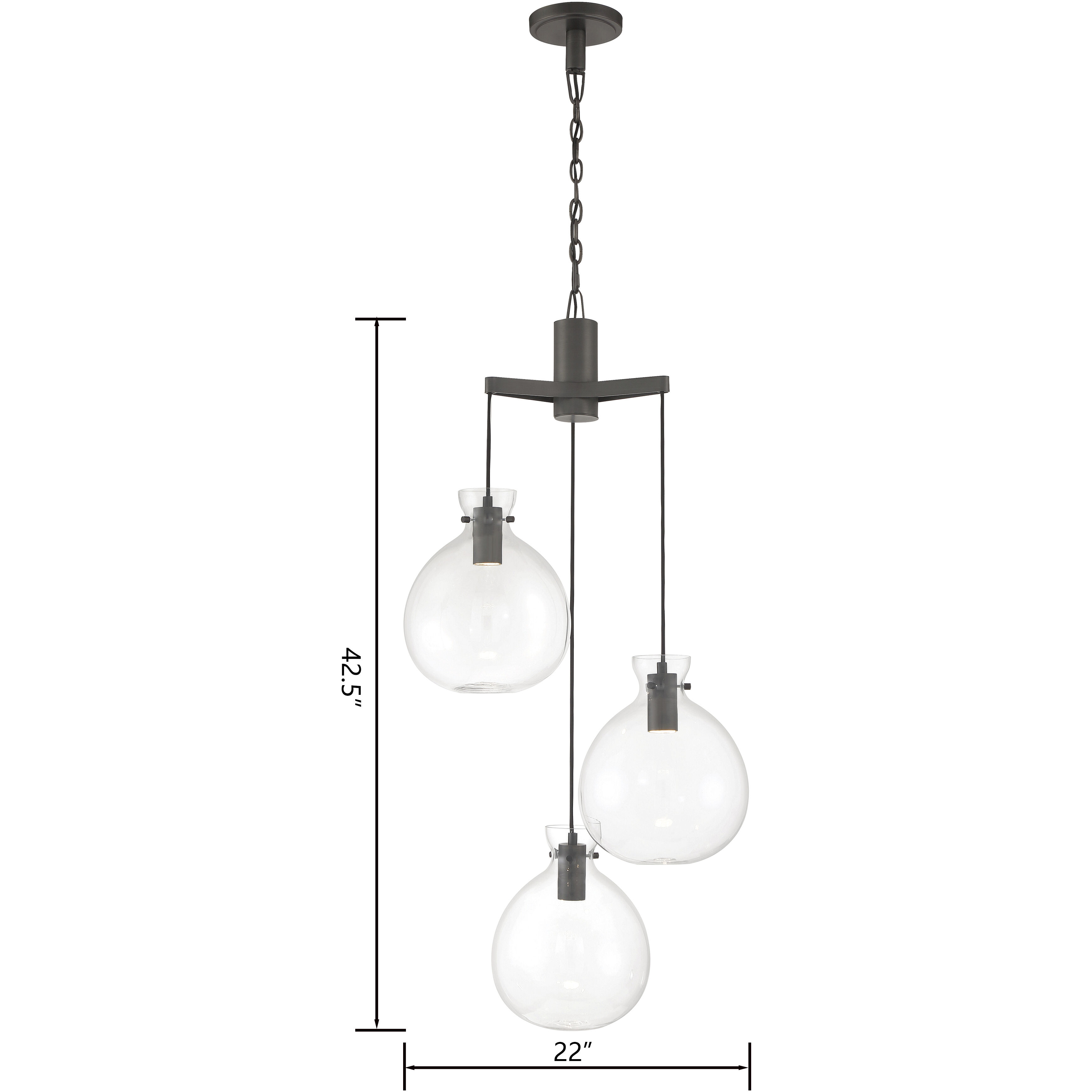 Selina LED 22 inch Oil Rubbed Bronze Chandelier Ceiling Light