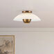 Umbra 1 Light 14 inch Vintage Brass Semi-Flush Mount Ceiling Light in Opal Glass Shade