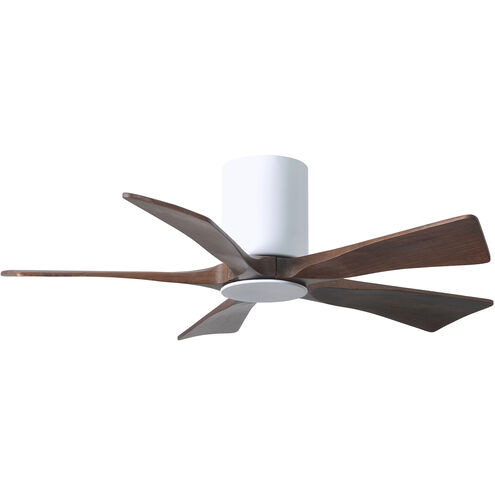 Atlas Irene-5HLK 42 inch Gloss White with Walnut Tone Blades Ceiling Mount Paddle Fan, Flush Mounted