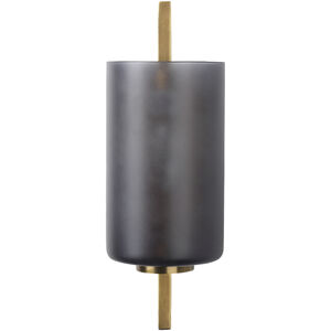 Blueprint 1 Light 5 inch Antique Brass & Grey Frosted Glass Wall Sconce Wall Light
