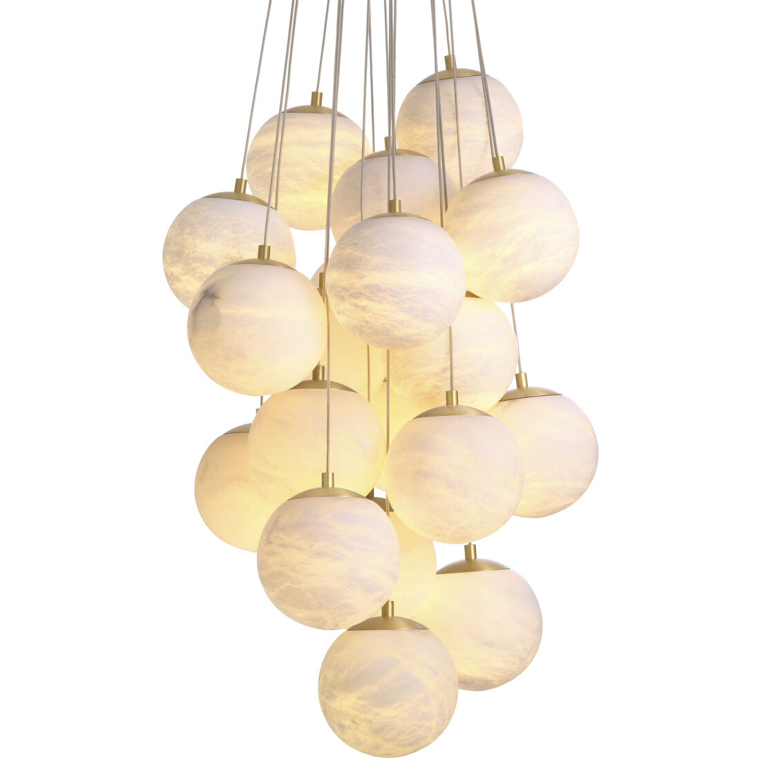 Sphinx 19 Light 29.53 inch Antique Brass with Alabaster Chandelier Ceiling Light, Large