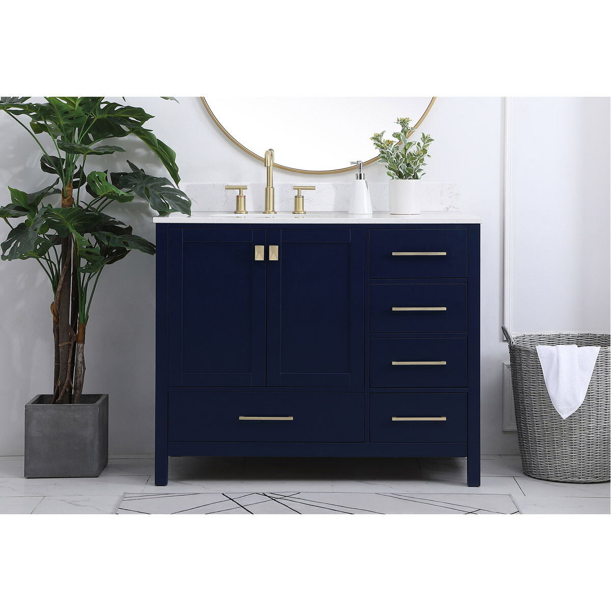 Irene 42 X 22 X 34 inch Blue Vanity Sink Set