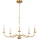 Abells 5 Light 28 inch Satin Brass Chandelier Ceiling Light