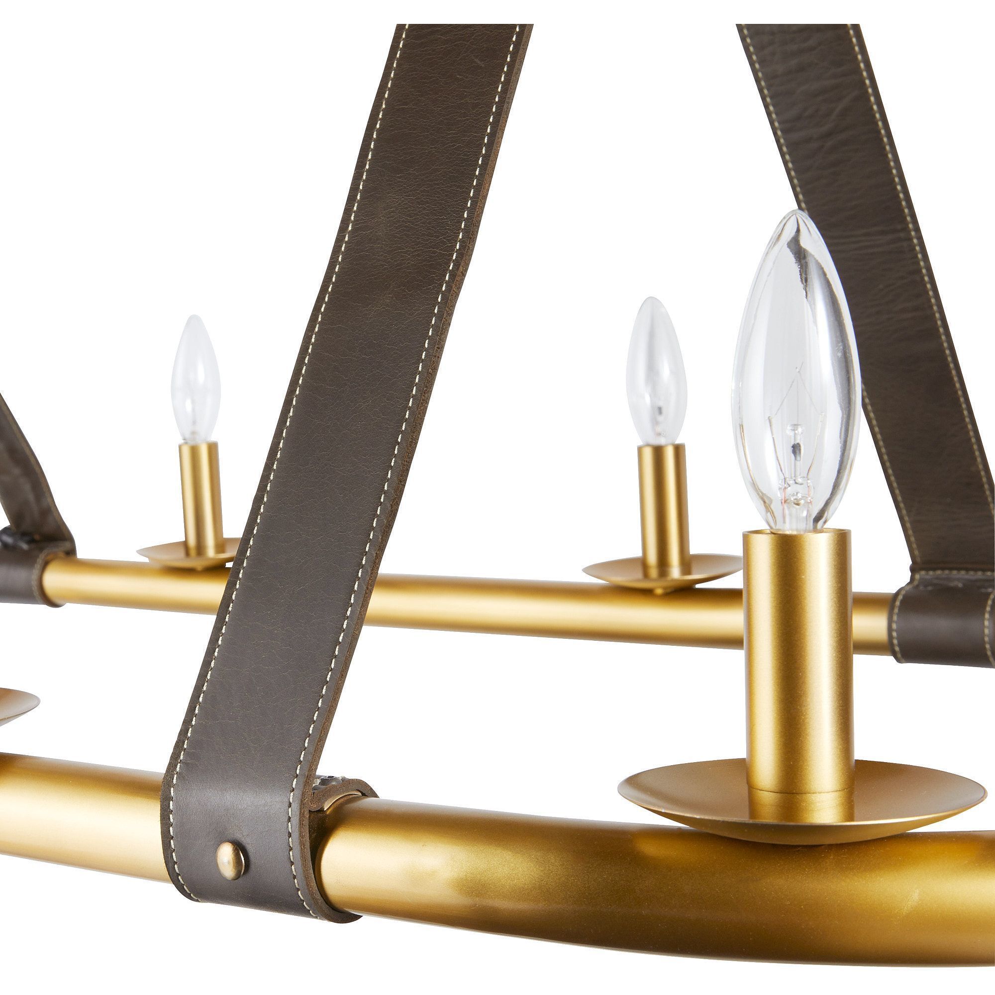 Englewood 10 Light 52 inch Antique Brass Linear Chandelier Ceiling Light