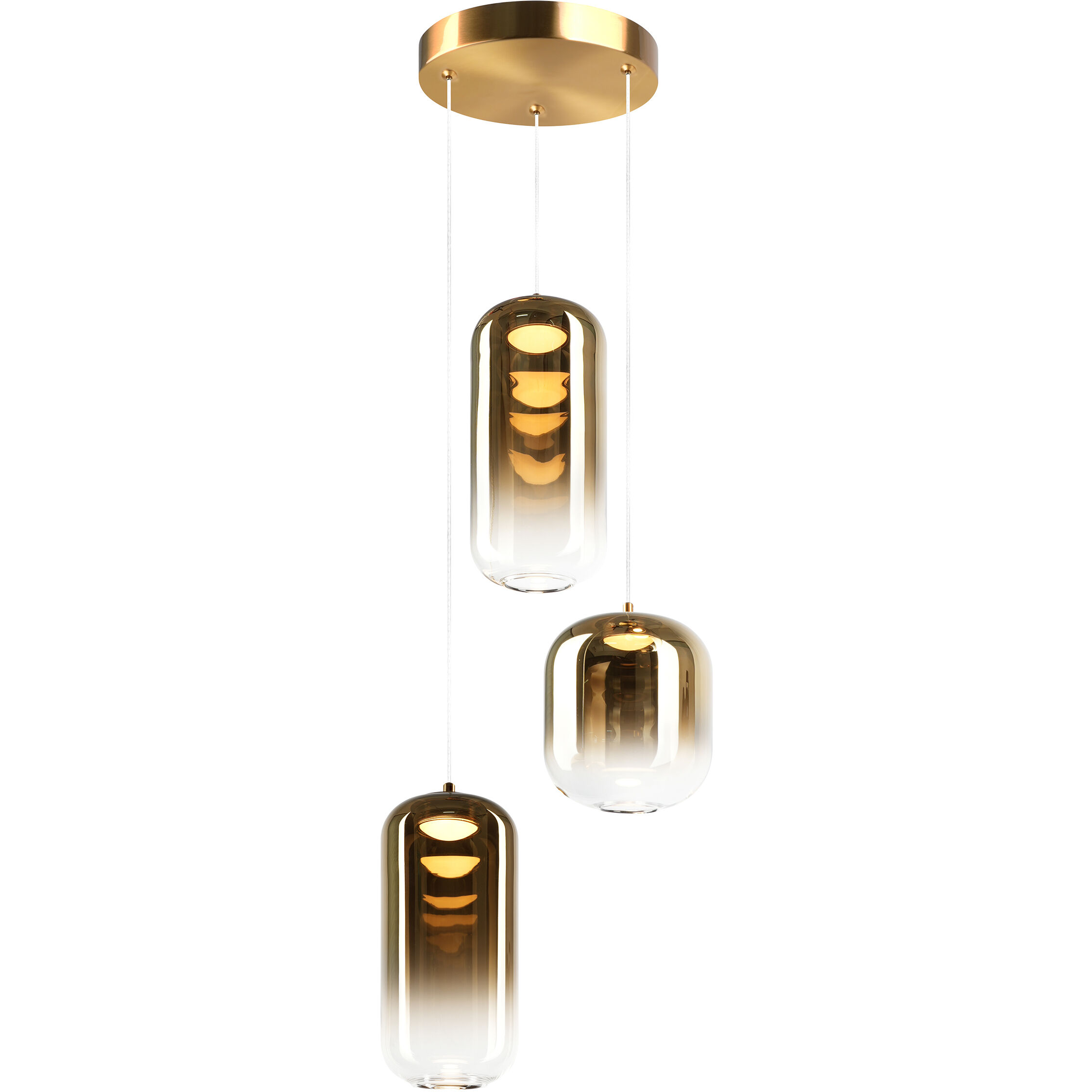 Refrax 3 Light 11.75 inch Aged Gold Brass Pendant Ceiling Light