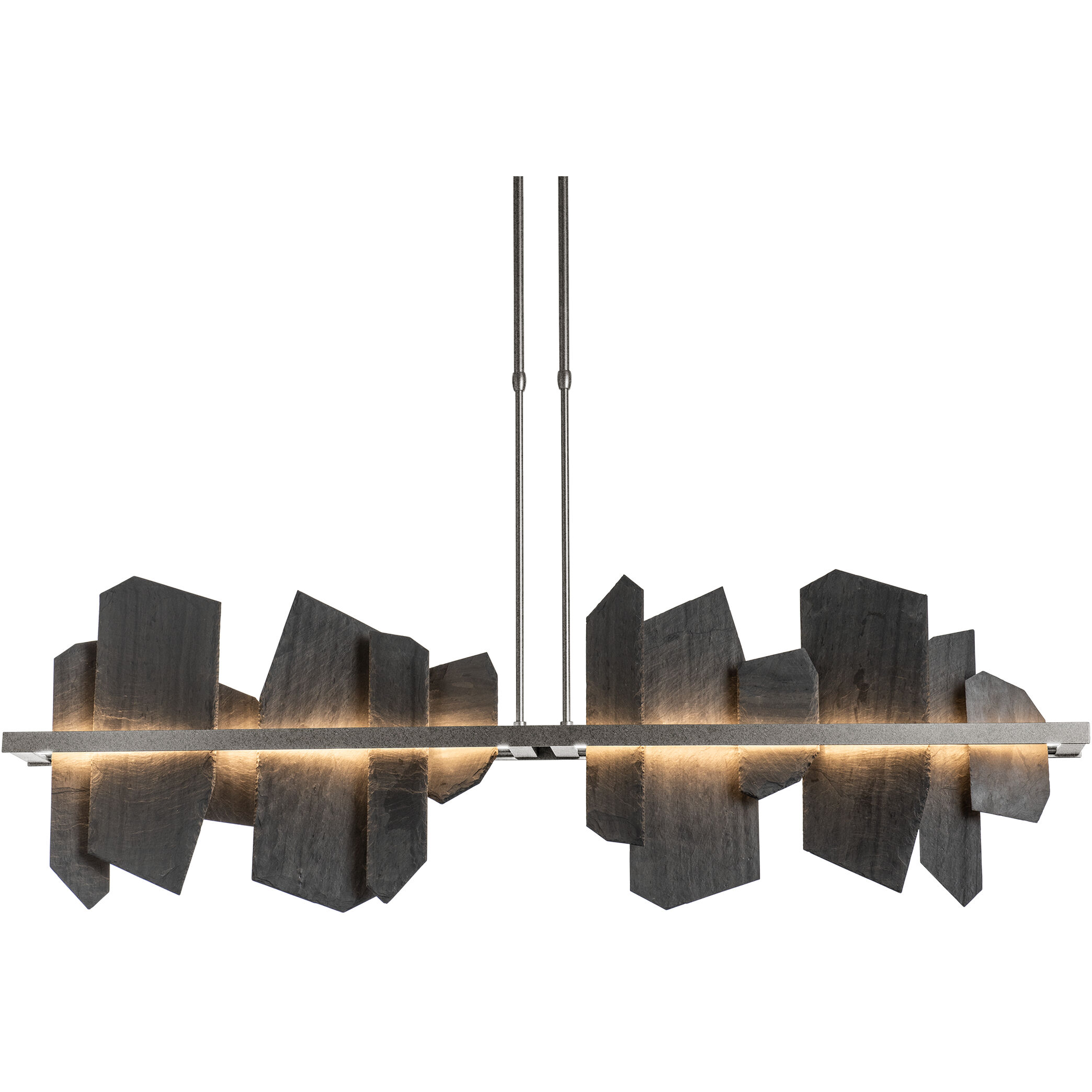 Ardesia Linear Pendant Ceiling Light in Natural Iron
