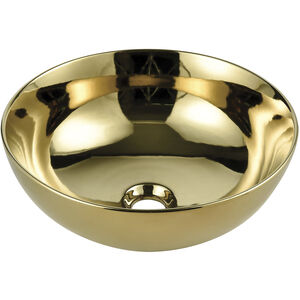 Ceramic Vessel Sink 15.2 X 15.2 X 5.7 inch Gold Bathroom Sink, Round