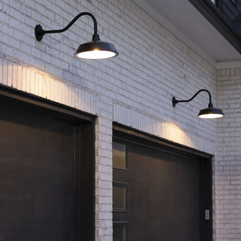 Cottage 1 Light 15 inch Black Barn Light, Solar