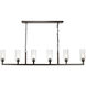 Linear 6 Light 62 inch Oil Rubbed Bronze Linear Chandelier Ceiling Light