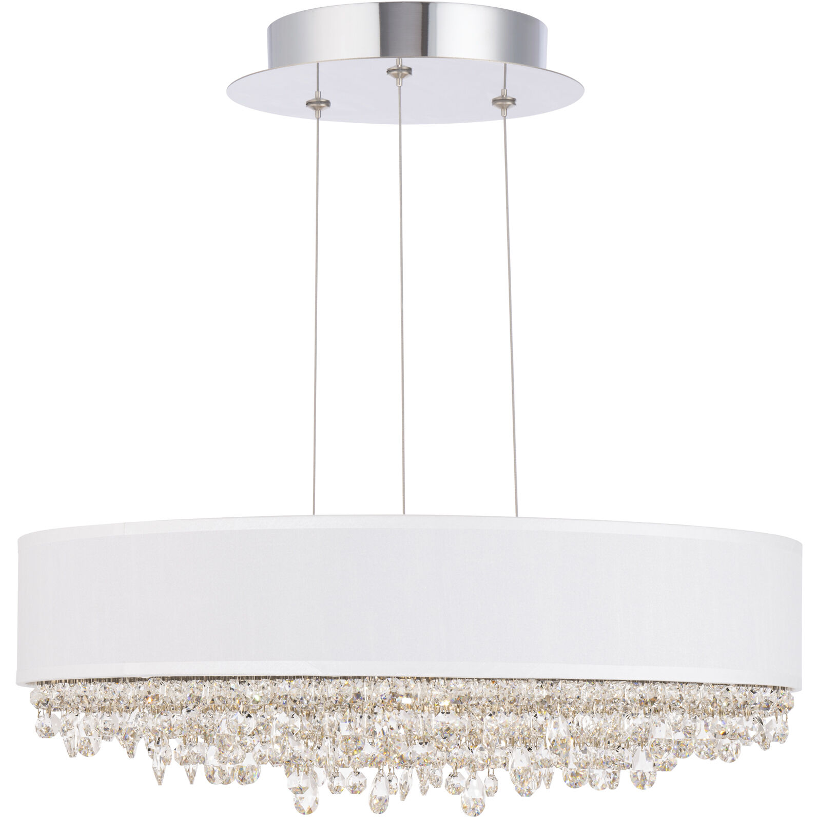 Eclyptix LED LED 19.4 inch Polished Stainless Steel Pendant Ceiling Light in White, Wavy Layout, Wavy Layout