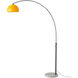 Half Dome 92 inch 14 watt Black Nickel and White Arc Floor Lamp Portable Light in Mustard Steel