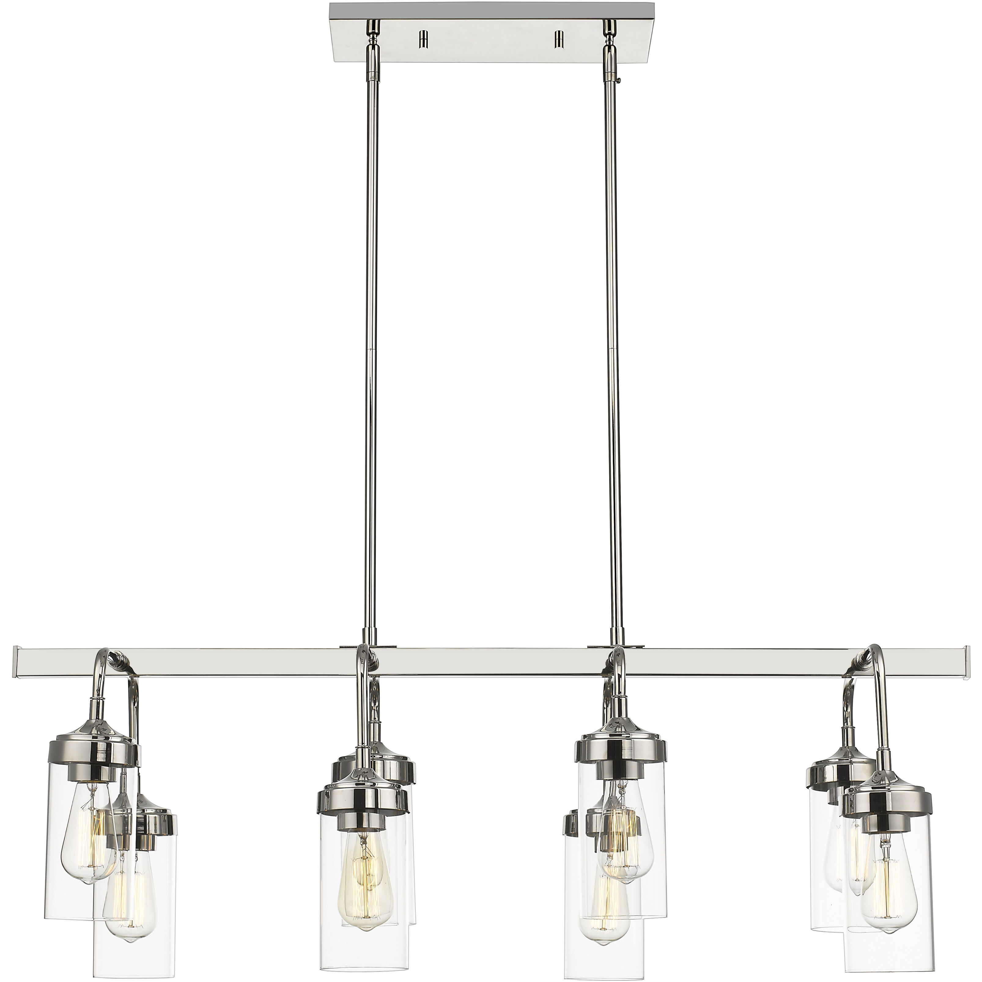 Calliope 8 Light 40 inch Polished Nickel Linear Chandelier Ceiling Light