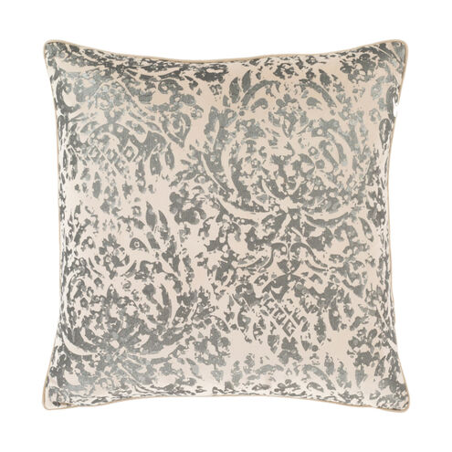Carrisa 18 X 18 inch Cream/Khaki/Metallic - Silver Pillow Kit, Square